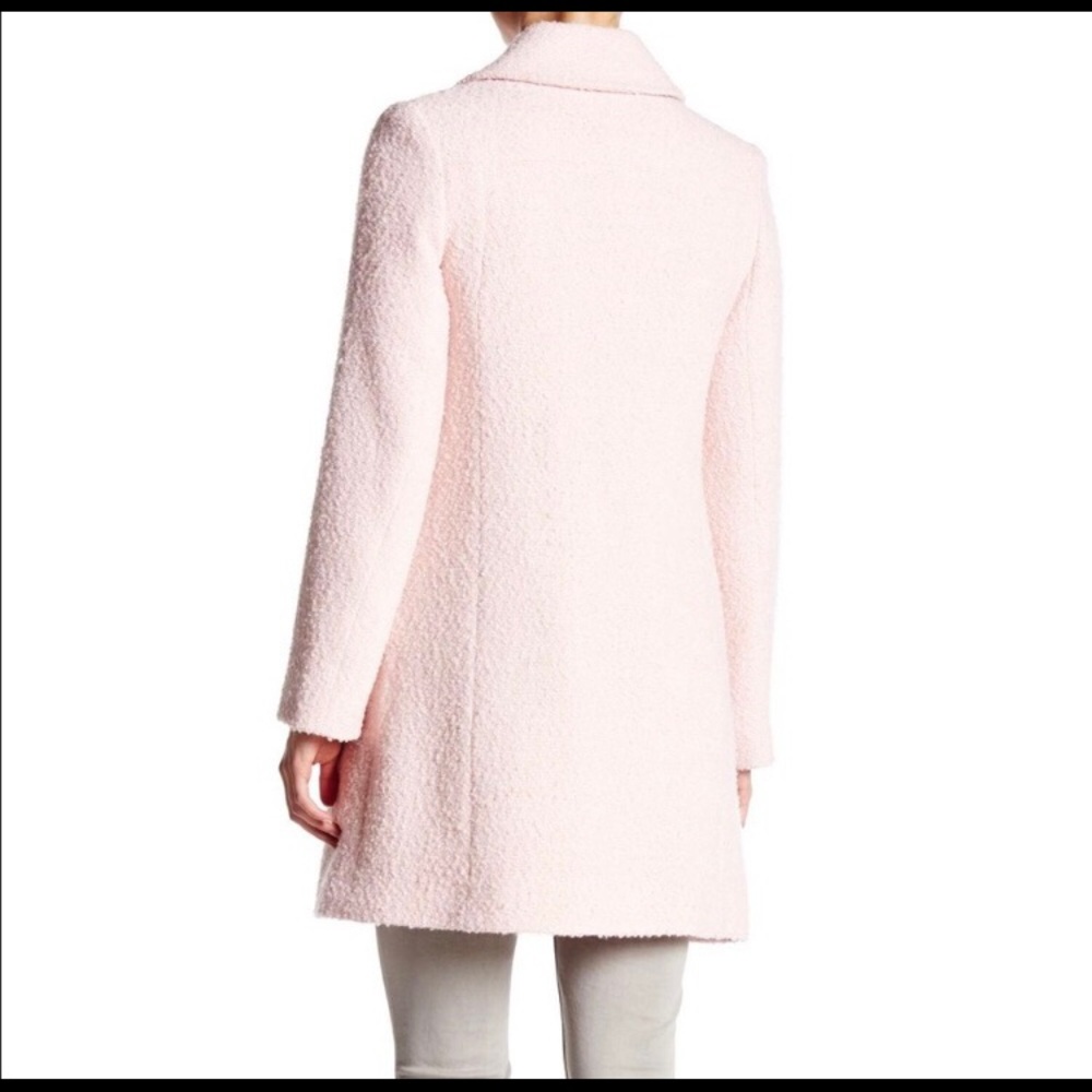 Fleurette pink wool blend double breasted notch collar coat size 14